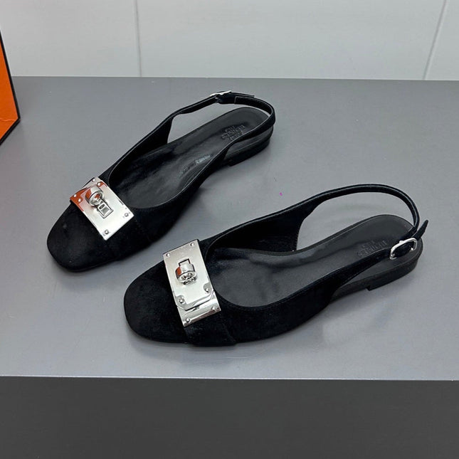 INNOCENTE SLINGBACK IN BLACK SUEDE