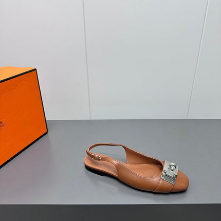 INNOCENTE SLINGBACK IN BRONZE BROWN CALFSKIN
