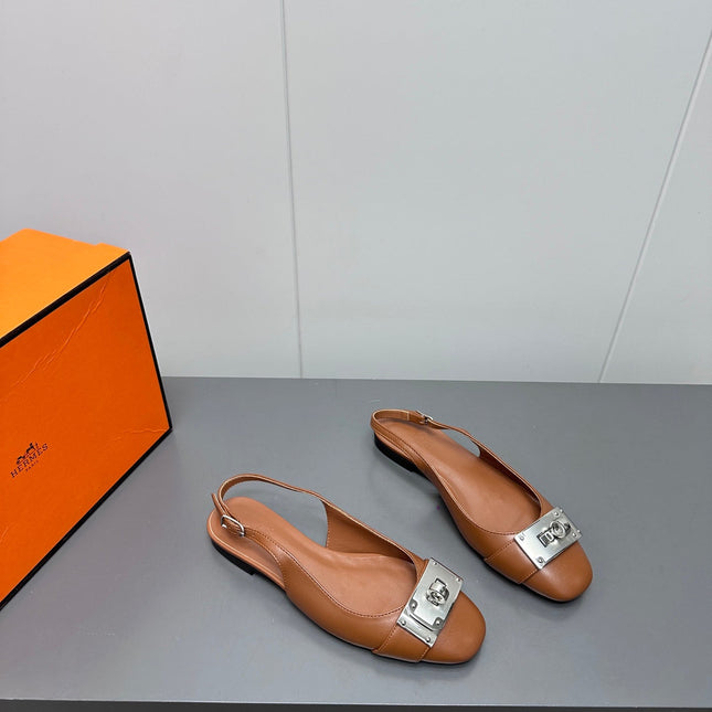 INNOCENTE SLINGBACK IN BRONZE BROWN CALFSKIN