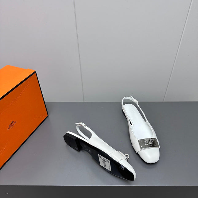 INNOCENTE SLINGBACK IN WHITE CALFSKIN