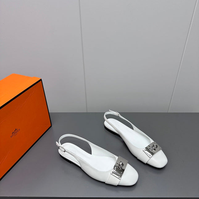 INNOCENTE SLINGBACK IN WHITE CALFSKIN
