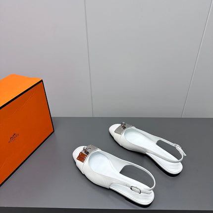 INNOCENTE SLINGBACK IN WHITE CALFSKIN