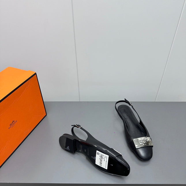 INNOCENTE SLINGBACK IN BLACK CALFSKIN