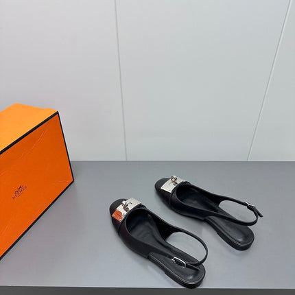 INNOCENTE SLINGBACK IN BLACK CALFSKIN