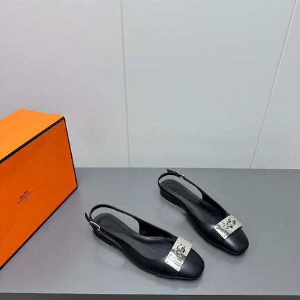 INNOCENTE SLINGBACK IN BLACK CALFSKIN