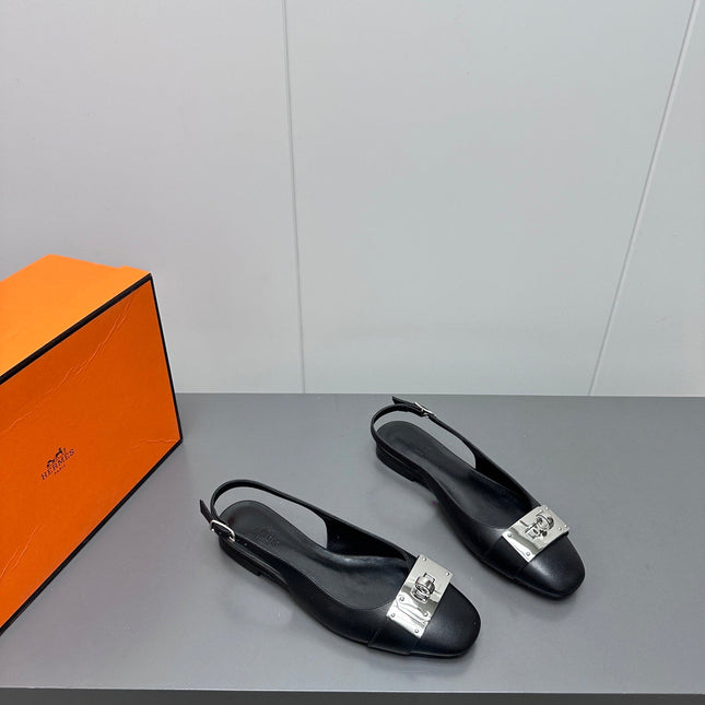 INNOCENTE SLINGBACK IN BLACK CALFSKIN