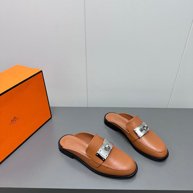 0Z MULE IN BRONZE BROWN LAMBSKIN