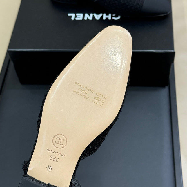 CC SLINGBACK 25S IN BLACK TWEED AND FABRIC