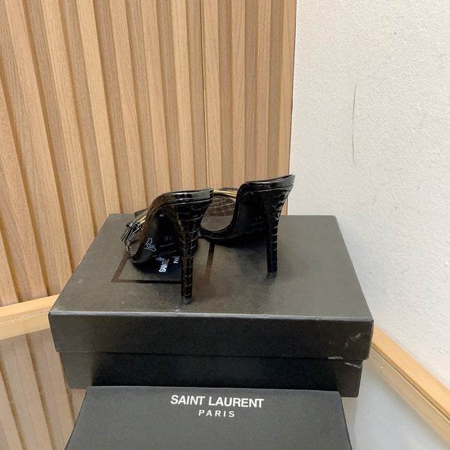 SL SQUARE TOED NUIT PUMPS BLACK CALFSKIN