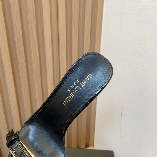 SL SQUARE TOED NUIT PUMPS BLACK CALFSKIN