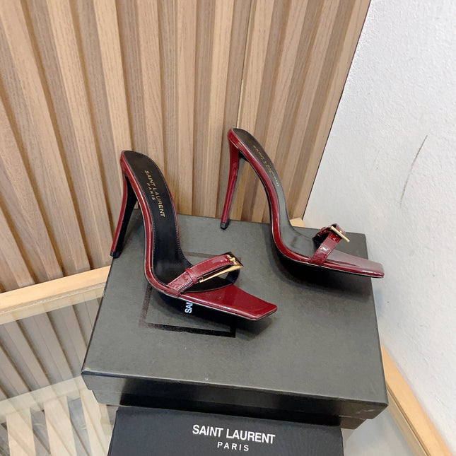 SL SQUARE TOED NUIT PUMPS RED CALFSKIN
