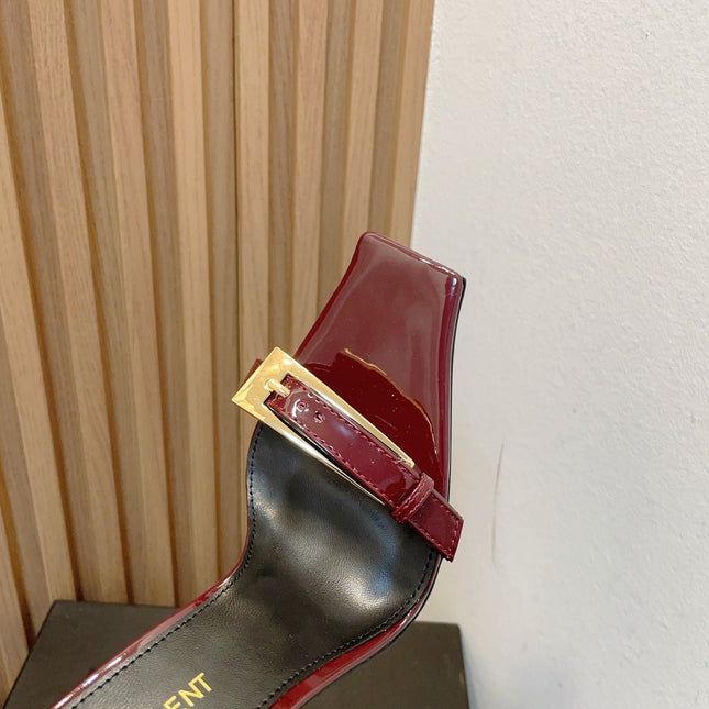 SL SQUARE TOED NUIT PUMPS RED CALFSKIN