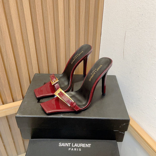 SL SQUARE TOED NUIT PUMPS RED CALFSKIN