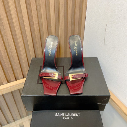 SL SQUARE TOED NUIT PUMPS RED CALFSKIN