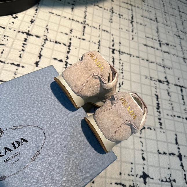 PRA TRIANGLE LOGO SNEAKERS PASTEL PINK SUEDE