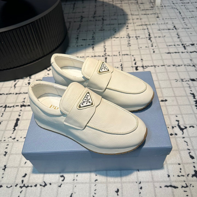 PRA SPORTY STYLE LOAFERS WHITE CALFSKIN