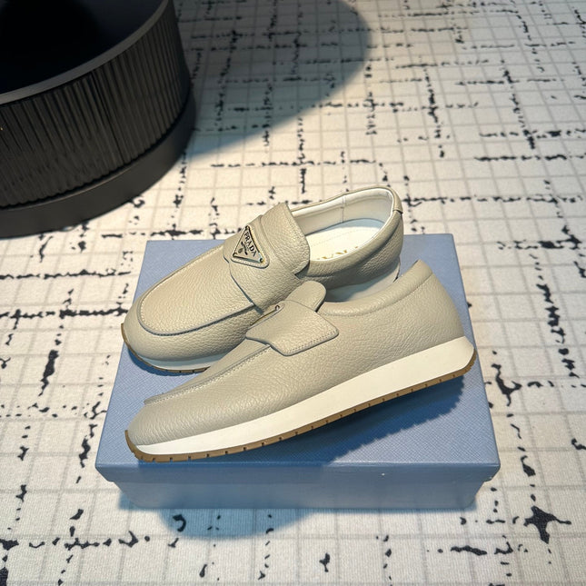 PRA SPORTY STYLE LOAFERS LIGHT GRAY CALFSKIN