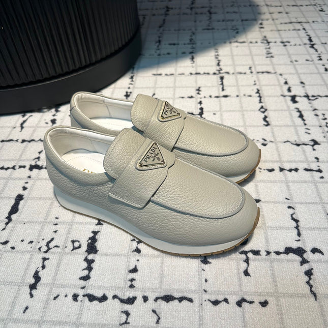 PRA SPORTY STYLE LOAFERS LIGHT GRAY CALFSKIN