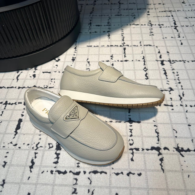 PRA SPORTY STYLE LOAFERS LIGHT GRAY CALFSKIN
