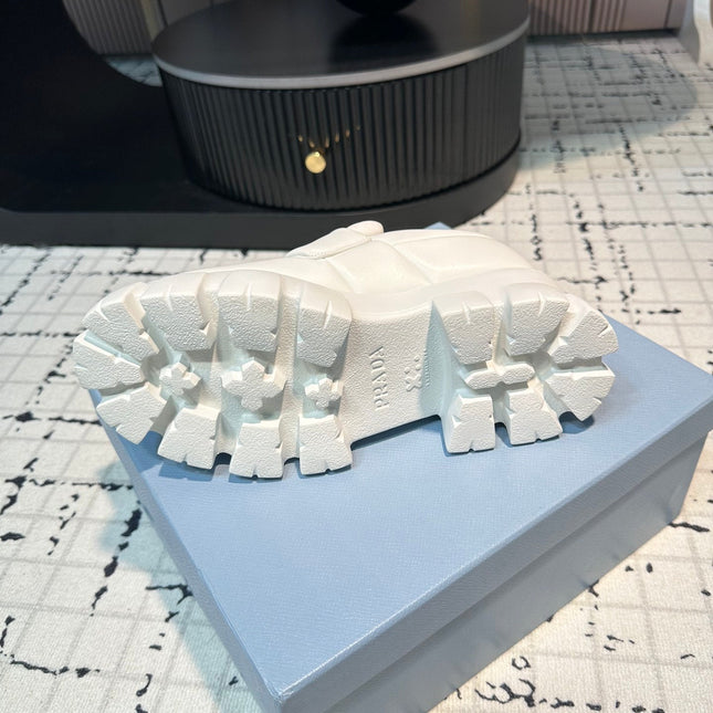 PRA BRUSHED MONOLITH LOAFERS WHITE LAMBSKIN