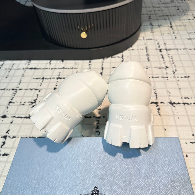 PRA BRUSHED MONOLITH LOAFERS WHITE LAMBSKIN