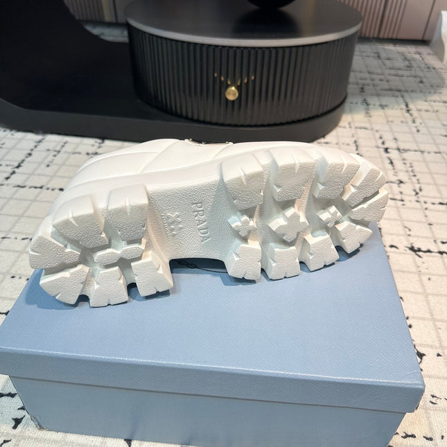 PRA MONOLITH BRUSHED LACE-UP SHOES WHITE LAMBSKIN