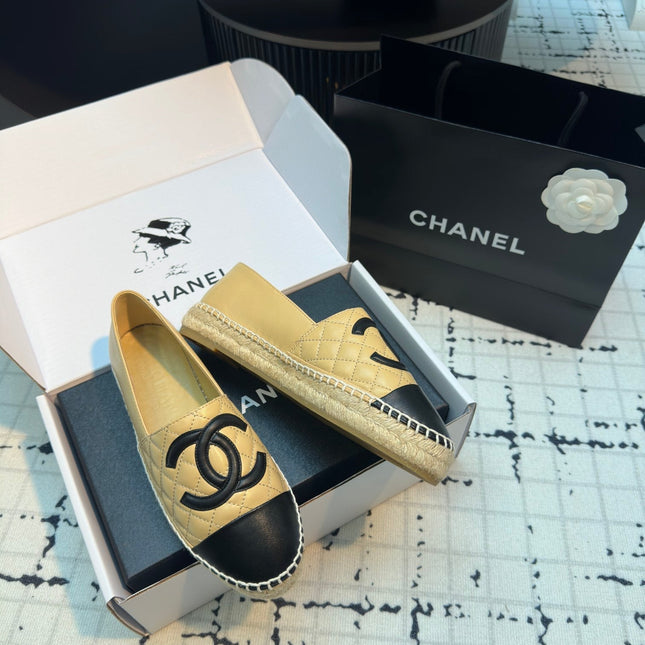 ESPADRILLES LOAFERS IN YELLOW MIX BLACK LAMBSKIN