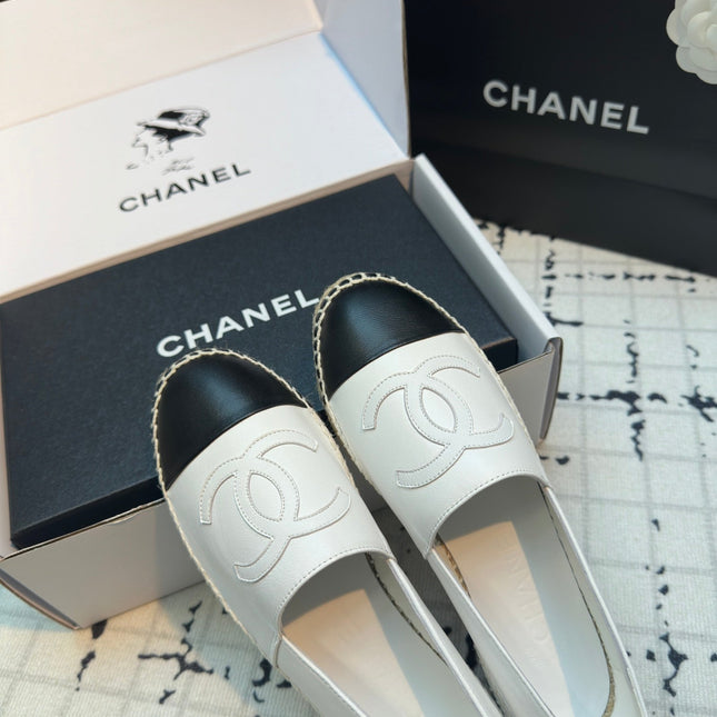 ESPADRILLES LOAFERS IN BLACK MIX WHITE LAMBSKIN