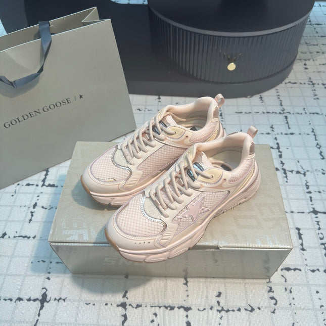 LIGHTSTAR SNEAKERS WITH PINK CALFSKIN AND MESH UPPER AND PINK STAR