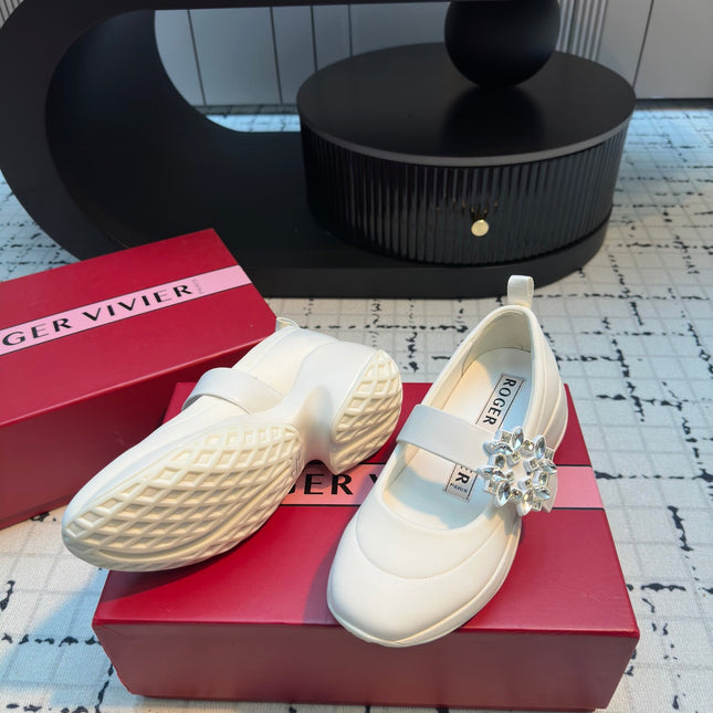 VIV' RUN BALLERINAS IN WHITE FABRIC