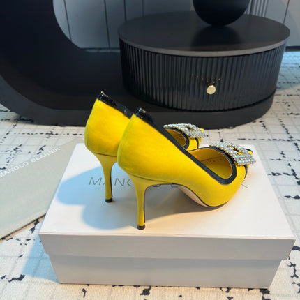 HANGISI 100 MM IN BRIGHT YELLOW SUEDE