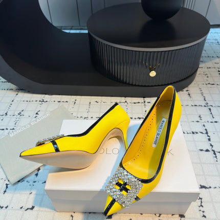 HANGISI 100 MM IN BRIGHT YELLOW SUEDE