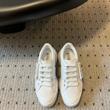 VIV' SKATE SNEAKERS IN WHITE SMOOTH CALFSKIN CRYSTAL BUCKLE