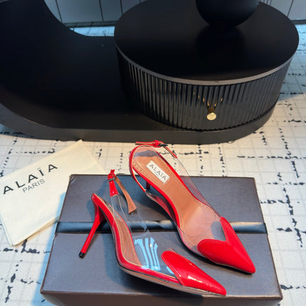 ALAIA HIGH SLINGBACK 25S 90 MM IN RED CALFSKIN