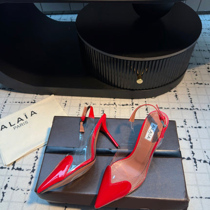 ALAIA HIGH SLINGBACK 25S 90 MM IN RED CALFSKIN