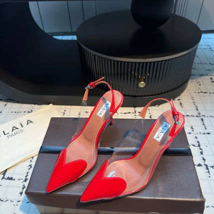 ALAIA HIGH SLINGBACK 25S 90 MM IN RED CALFSKIN