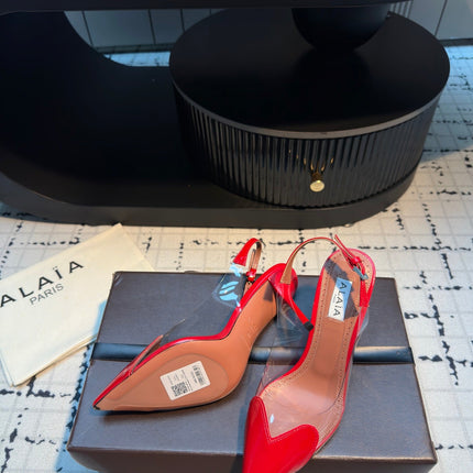 ALAIA HIGH SLINGBACK 25S 90 MM IN RED CALFSKIN