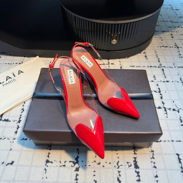ALAIA HIGH SLINGBACK 25S 90 MM IN RED CALFSKIN