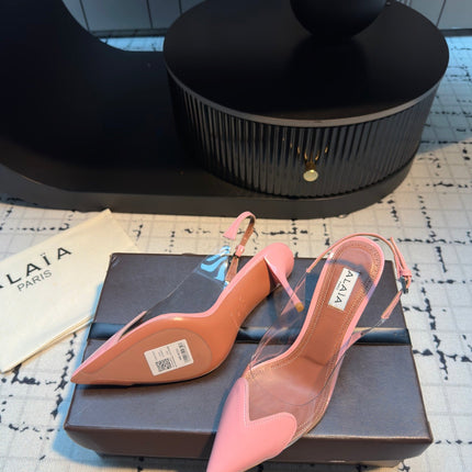 ALAIA HIGH SLINGBACK 25S 90 MM IN PINK CALFSKIN