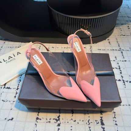 ALAIA HIGH SLINGBACK 25S 90 MM IN PINK CALFSKIN