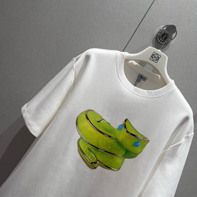 Loewe 25 T-shirt White mix Green Cotton 210229