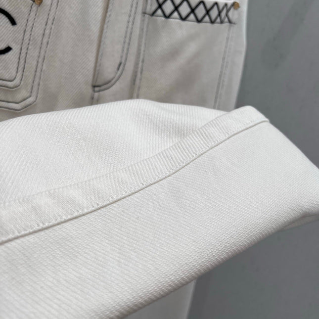 CC 25 Straight Jeans White Cotton