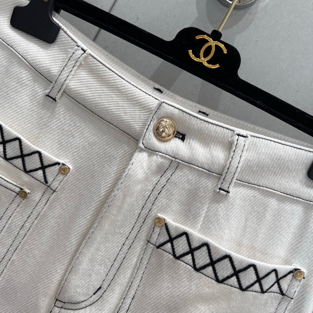 CC 25 Straight Jeans White Cotton