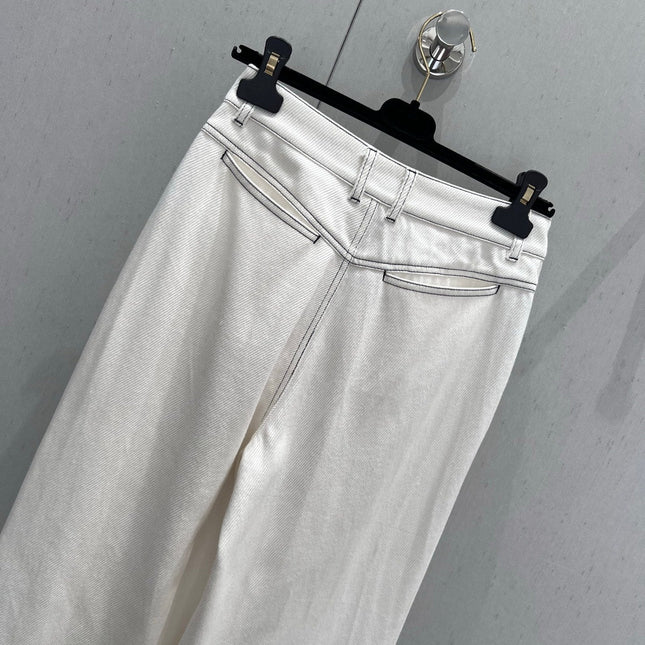 CC 25 Straight Jeans White Cotton