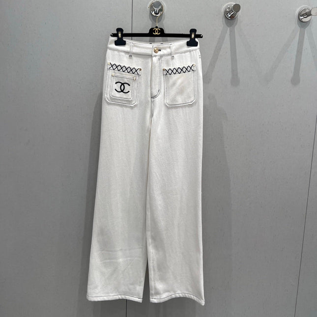 CC 25 Straight Jeans White Cotton