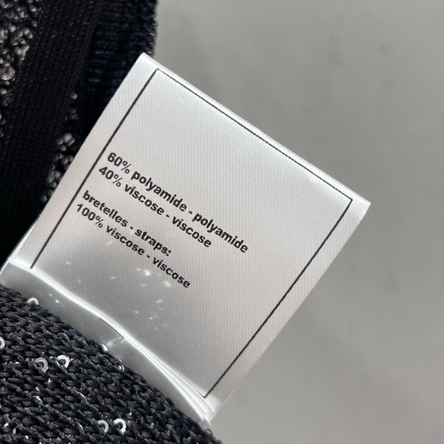 CC 25 Rhinestones Tank Top Black Polyamide