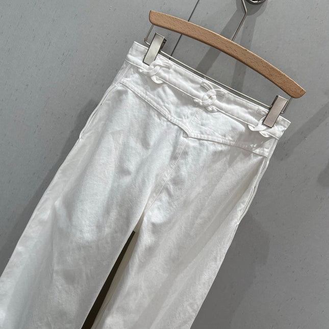 CC 25 Logo Jeans White Cotton