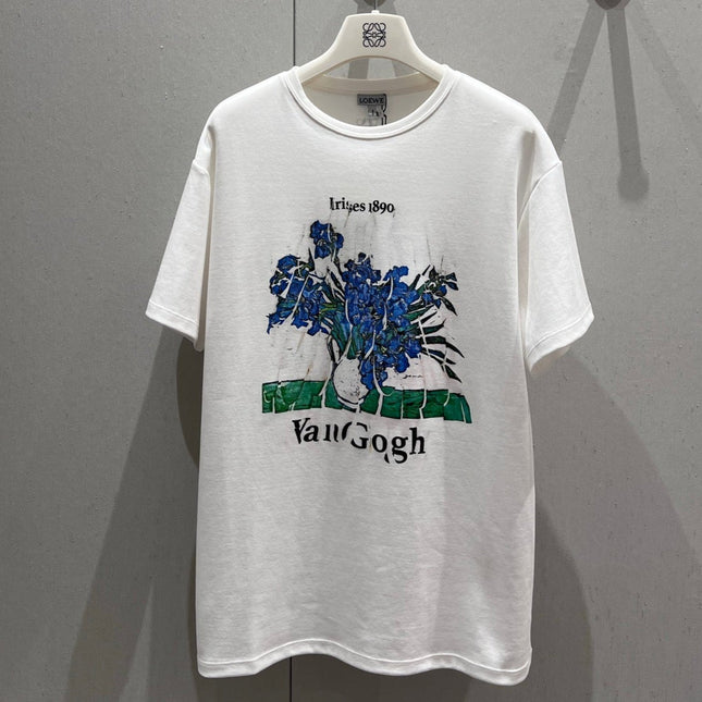 Loewe 25 Short Sleeved T-shirt White Blue Cotton 215597