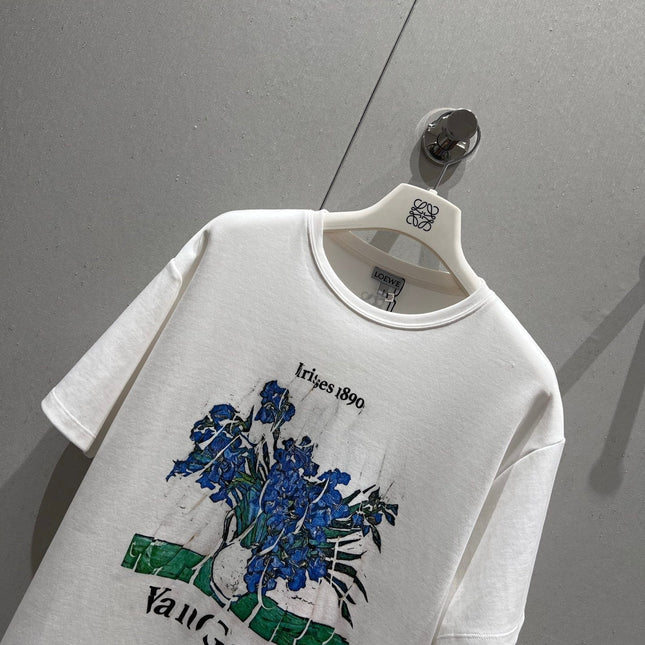 Loewe 25 Short Sleeved T-shirt White Blue Cotton 215597