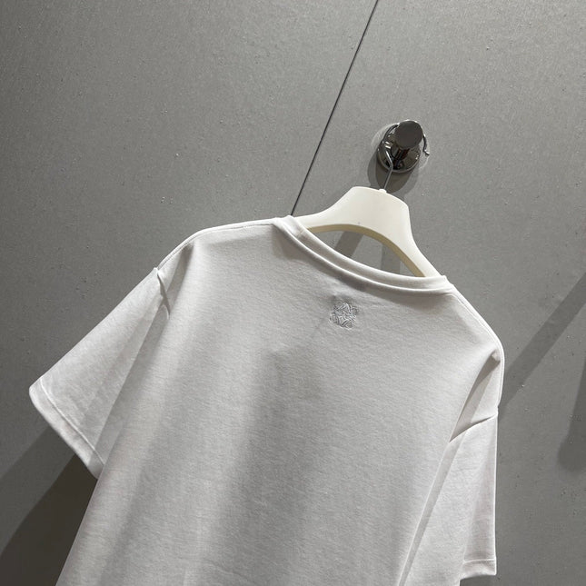 Loewe 25 Short Sleeved T-shirt White Blue Cotton 215597